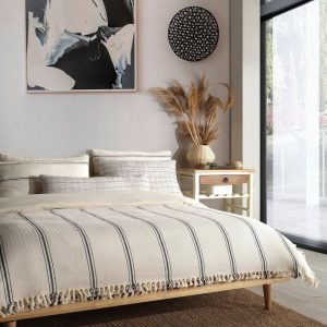 Indulge in Cozy Comfort Wrap Yourself in the Soft Embrace of Our Cotton Cream Turkish Throw Blanket