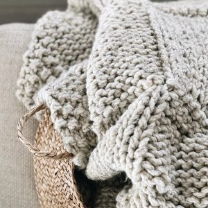 Indulge in Cozy Haven Hand-Knitted Chunky Basketweave Throw for Unrivaled Warmth and Style
