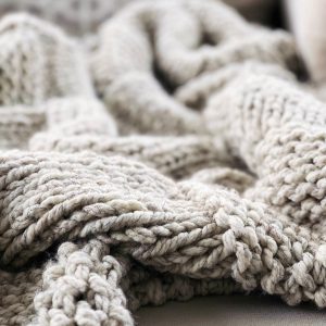 Indulge in Cozy Haven Hand-Knitted Chunky Basketweave Throw for Unrivaled Warmth and Style