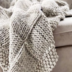 Indulge in Cozy Haven Hand-Knitted Chunky Basketweave Throw for Unrivaled Warmth and Style