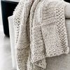 Indulge in Cozy Haven Hand-Knitted Chunky Basketweave Throw for Unrivaled Warmth and Style