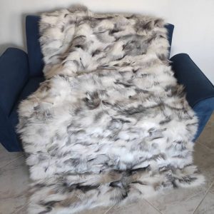 Indulge in Luxury Genuine Real Fox Fur Throw Rug for an Unforgettable Home Decor
