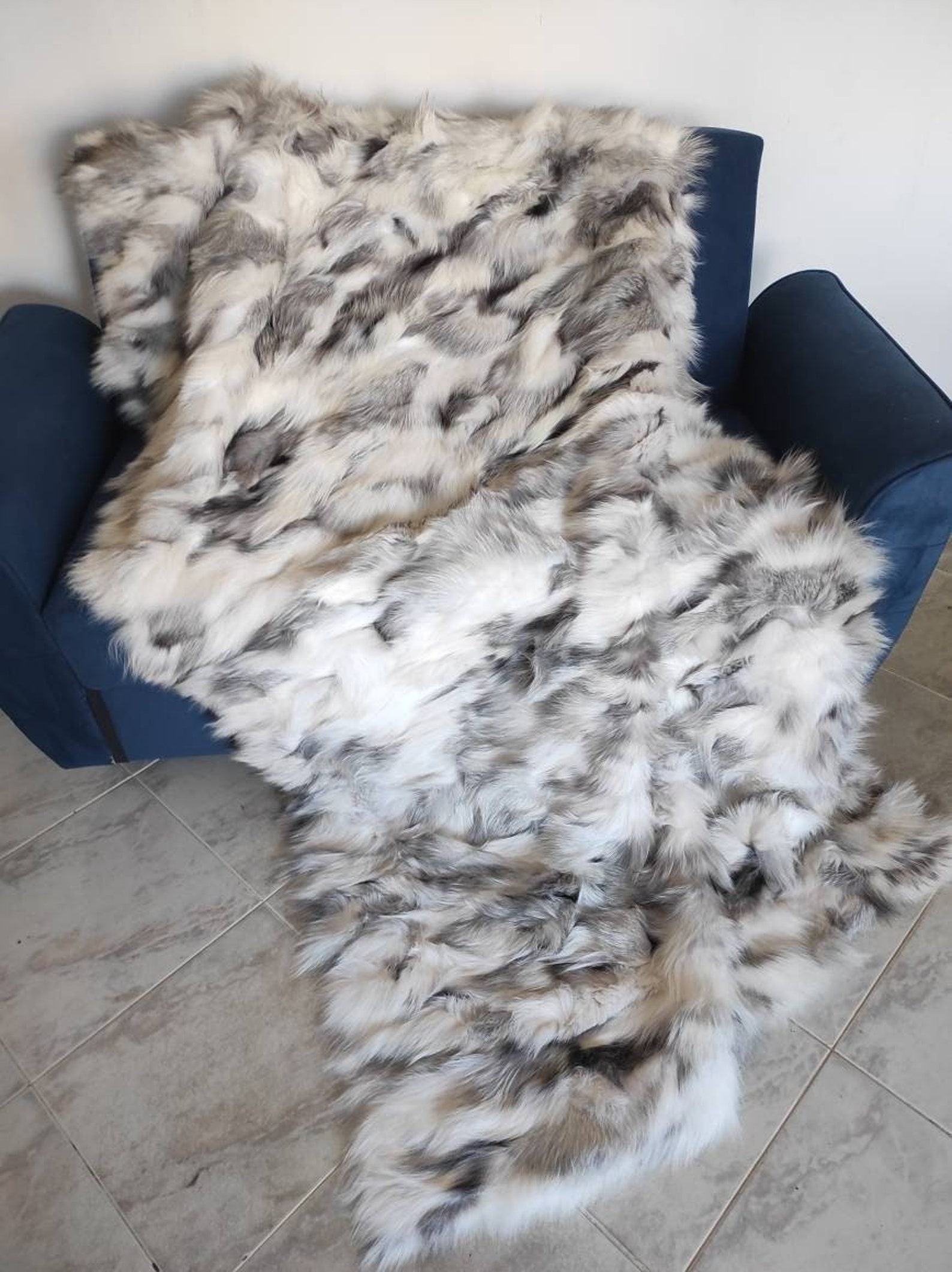 Indulge in Luxury Genuine Real Fox Fur Throw Rug for an Unforgettable Home Decor - Image 3