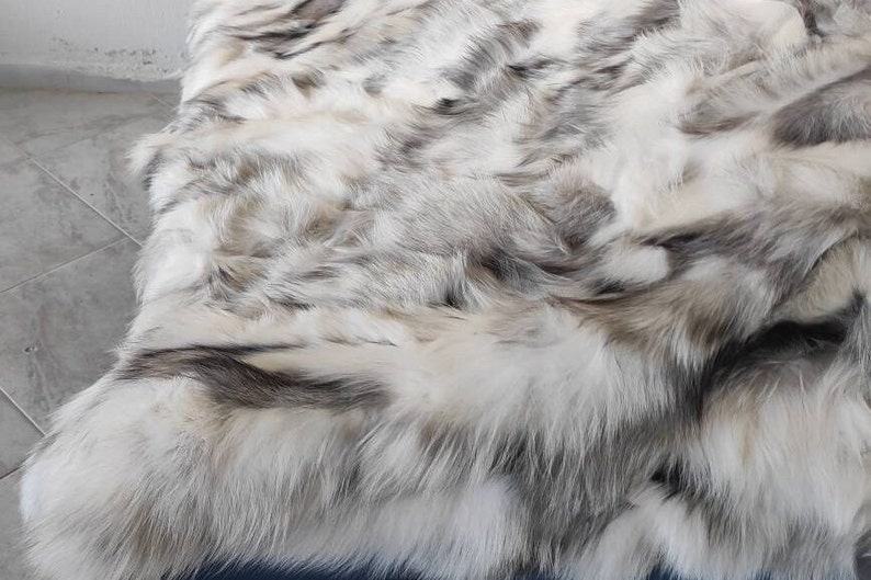 Indulge in Luxury Genuine Real Fox Fur Throw Rug for an Unforgettable Home Decor