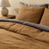 Indulge in Regal Slumber Cinnamon Spice Linen Bedding Set for Unparalleled Comfort