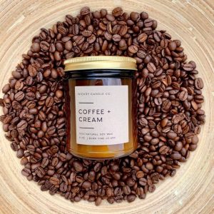 Indulge in the Aromatic Embrace of Freshly Brewed Coffee Non-Toxic Soy Candle in an Amber Jar
