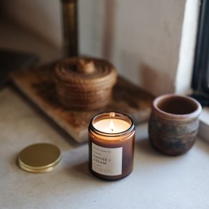 Indulge in the Aromatic Embrace of Freshly Brewed Coffee Non-Toxic Soy Candle in an Amber Jar