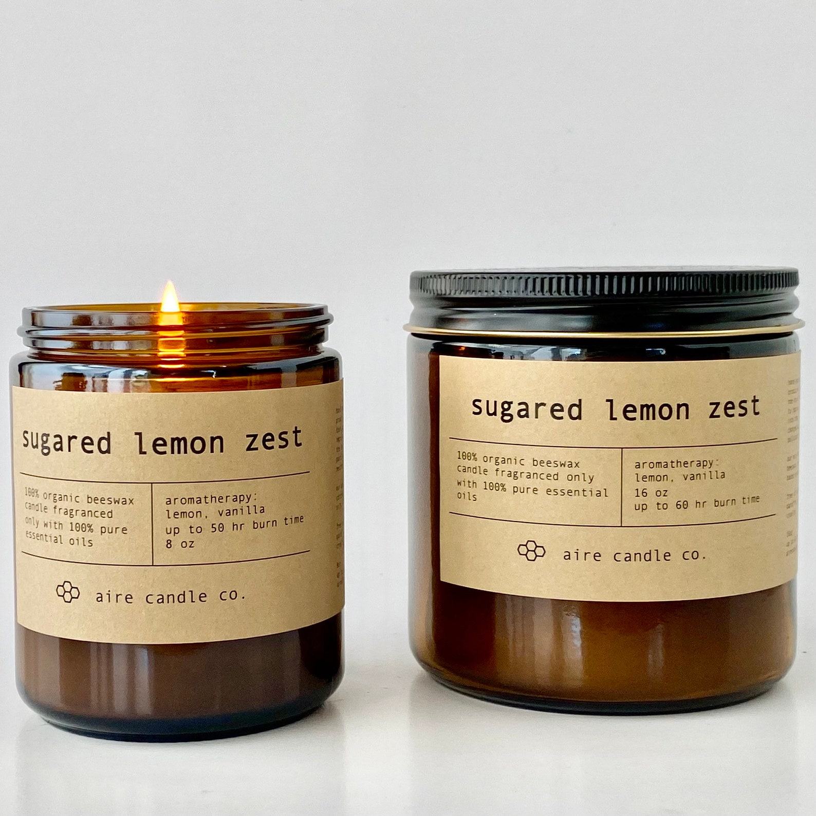 Indulge in the Sweetness of Citrus Sugared Lemon Zest Beeswax Candle