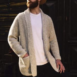 Indulge in Timeless Warmth Handcrafted Merino Wool Cardigan, a Knitted Masterpiece
