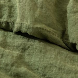 Indulge in Tranquility Luxurious Green Linen Bedding Set, Crafted from 95% Natural Flax, Customizable to Your Dreamy Dimensions