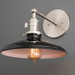 Industrial Chic Black Shade Wall Sconce for Bedside, Bathroom, and More (Model 2911)