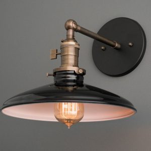 Industrial Chic Black Shade Wall Sconce for Bedside, Bathroom, and More (Model 2911)