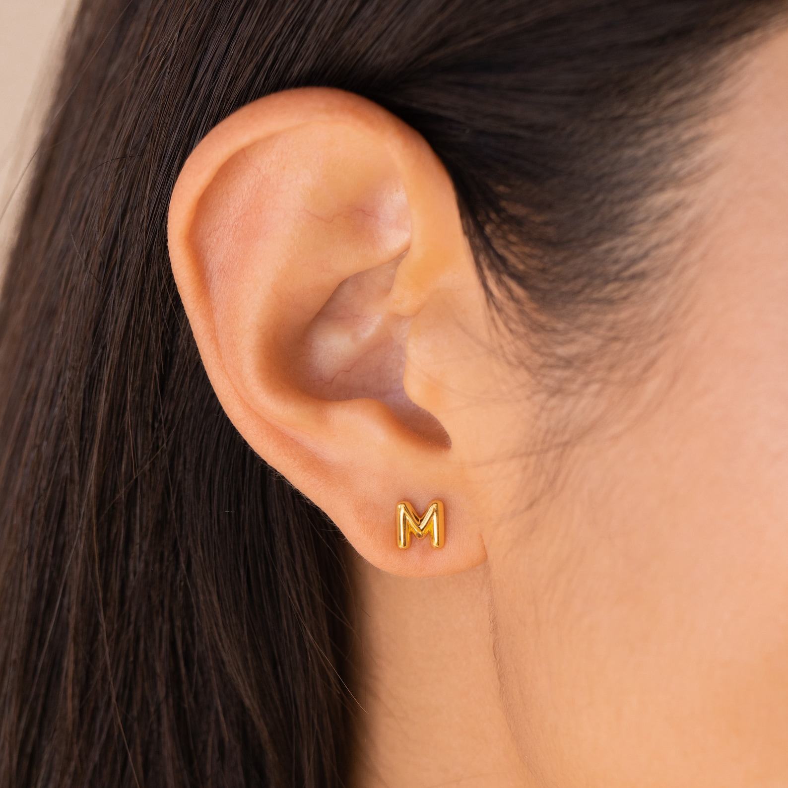 Initial Earrings Dainty Letter Studs for Minimalist Style and Bridesmaid Items (ER270)