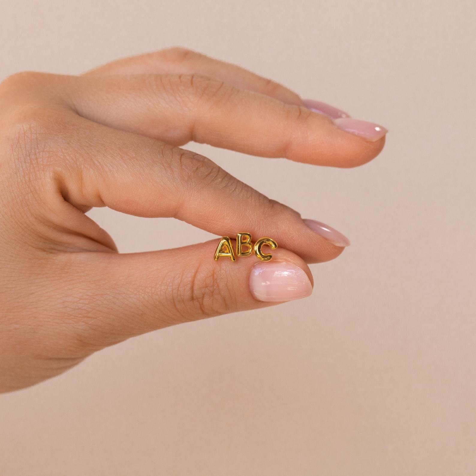 Initial Earrings Dainty Letter Studs for Minimalist Style and Bridesmaid Items (ER270)