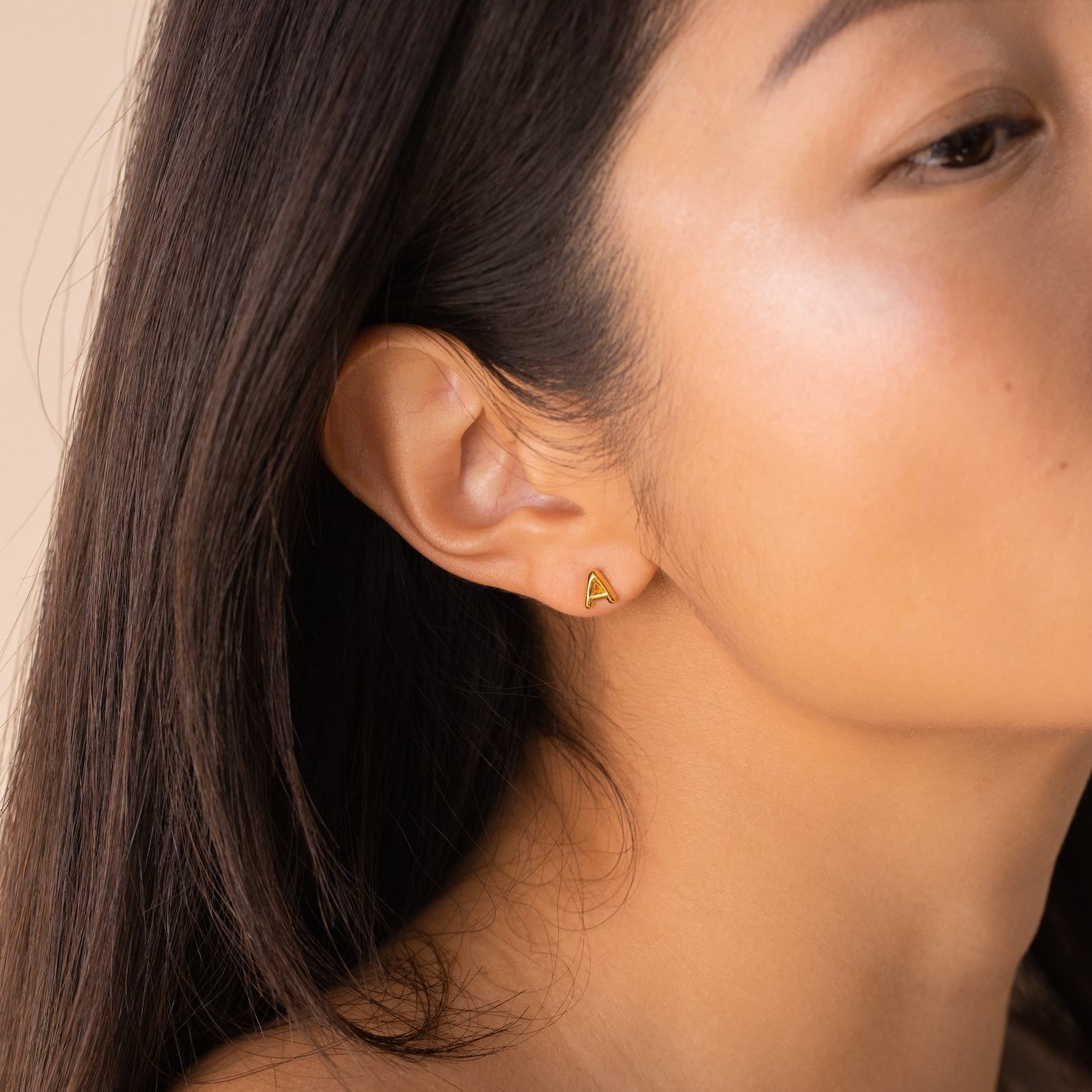 Initial Earrings Dainty Letter Studs for Minimalist Style and Bridesmaid Items (ER270)