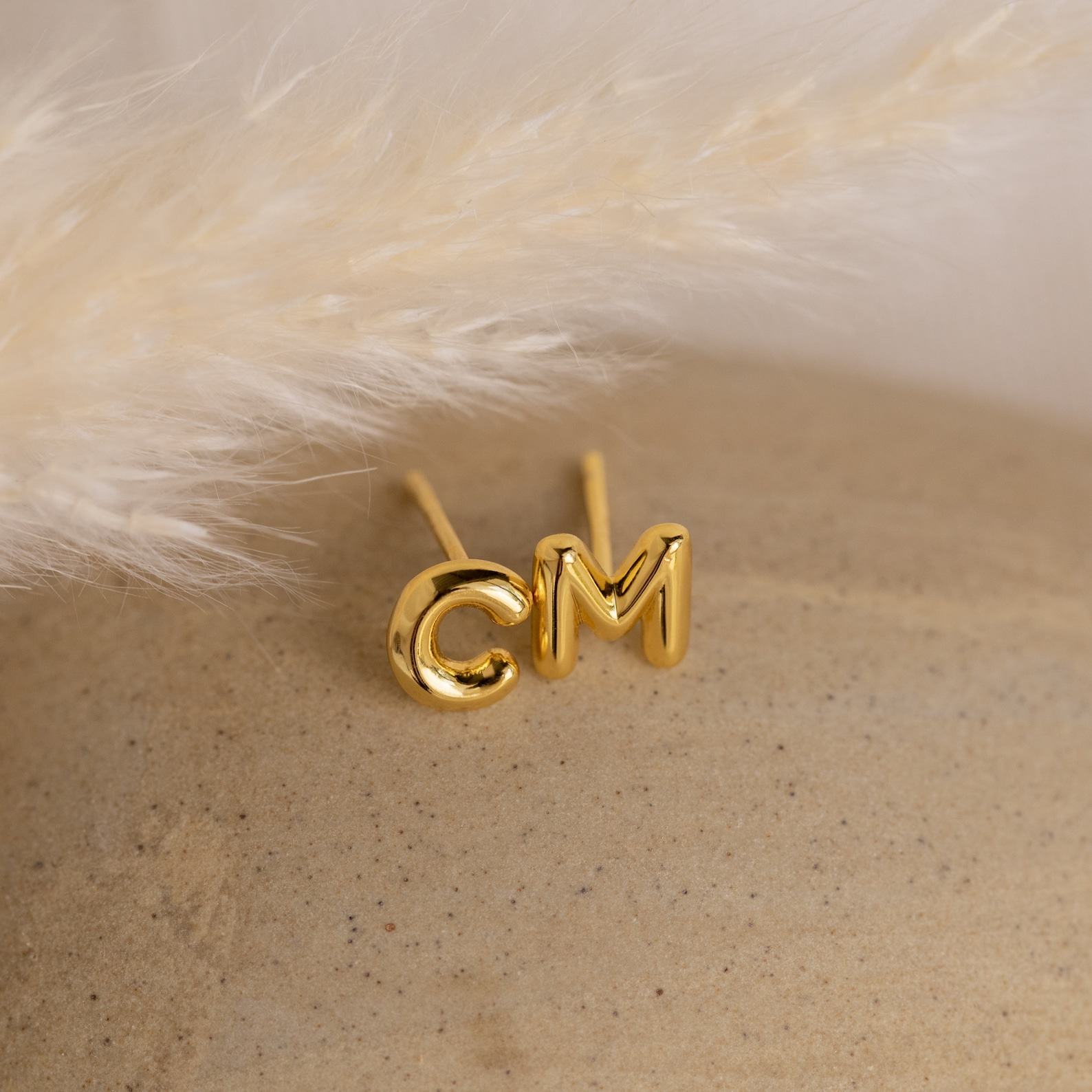 Initial Earrings Dainty Letter Studs for Minimalist Style and Bridesmaid Items (ER270)