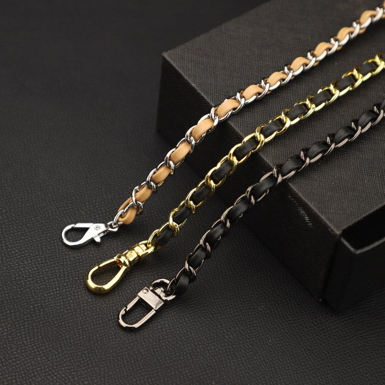 Interchangeable Leather and Metal Chain Handbag Straps Elevate Your Style with Versatility