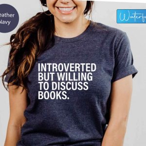 Introverted Bookworm Unleash Your Inner Booktrovert with This Witty Tee