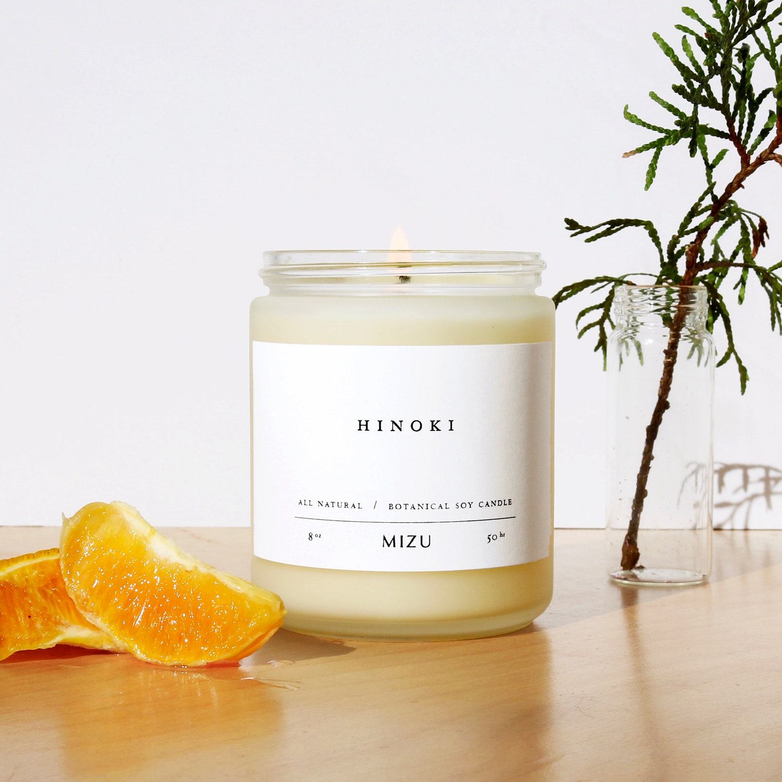 Invigorating Citrus and Woodsy Escape HINOKI Essential Oil Candle – Awaken Your Senses