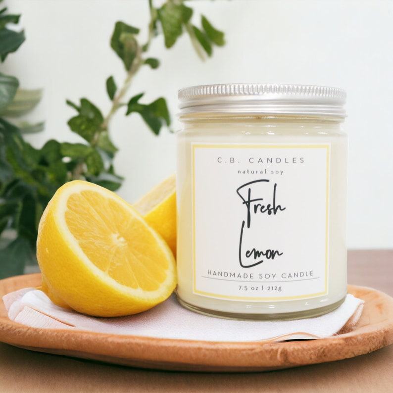 Invigorating Lemon Soy Candle 95% Natural, Handmade, Eco-Friendly