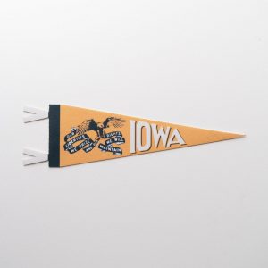 Iowa Felt Pennant Hawkeye Pride, Unfurled