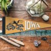Iowa Felt Pennant Hawkeye Pride, Unfurled