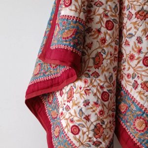 Jaipuri Block Print Quilt Handcrafted Floral Razai for a Vibrant Bedroom