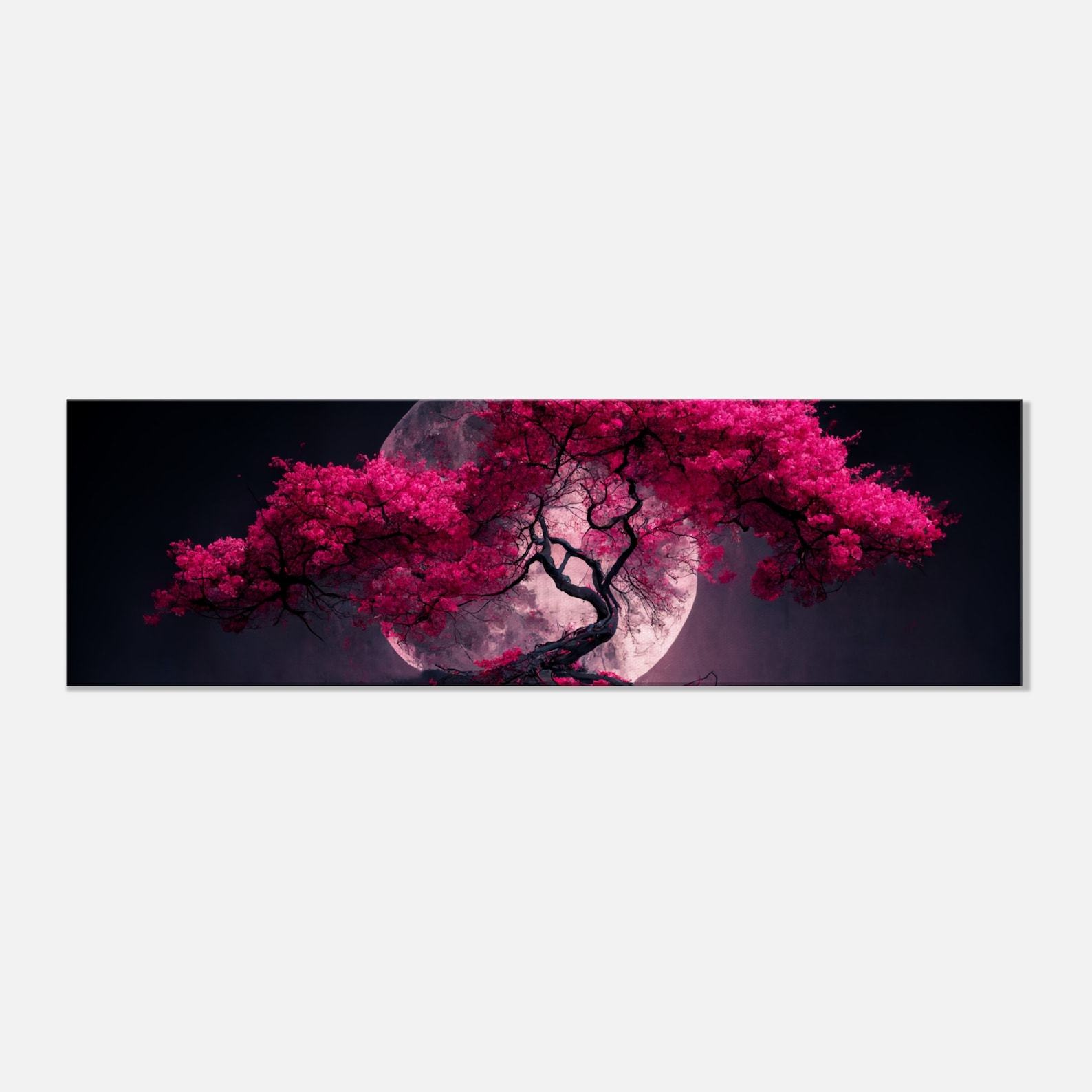 Japanese Cherry Blossom Serenade Under the Full Moon Enhance Your Space with Tranquil Elegance