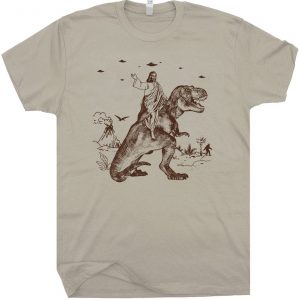 Jesus Riding Dinosaur T-Shirt The Ultimate Statement Piece for the Bold and Humorous