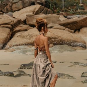 Keela Maxi Skirt Sustainable Style with Pockets in Vibrant Rust