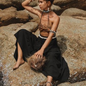 Keela Maxi Skirt Sustainable Style with Pockets in Vibrant Rust