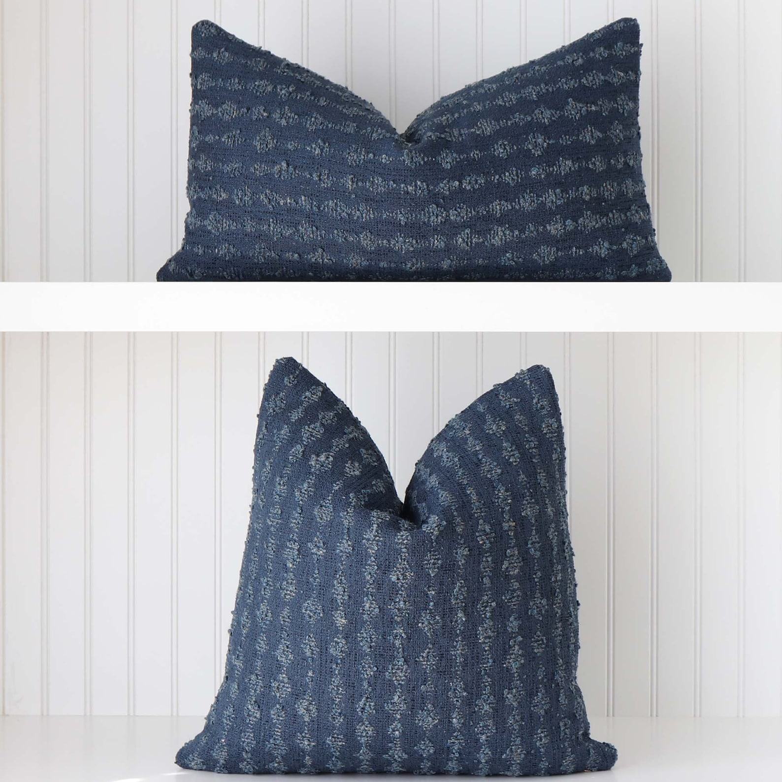 Kelly Wearstler Serai Boucl Midnight Blue Throw Pillow Cover Elevate Your Home Dcor with Designer Style