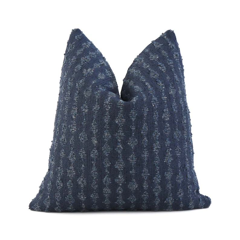 Kelly Wearstler Serai Boucl Midnight Blue Throw Pillow Cover Elevate Your Home Dcor with Designer Style