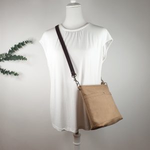 Khaki Canvas Crossbody Bag Lightweight, Durable, and Stylish