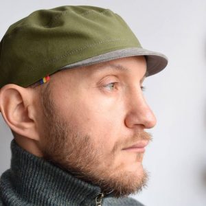 Khaki Cycling Cap Army Style with a Twist for Him (Extra Small Sizes Available)