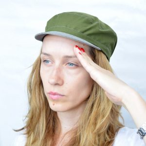 Khaki Cycling Cap Army Style with a Twist for Him (Extra Small Sizes Available)