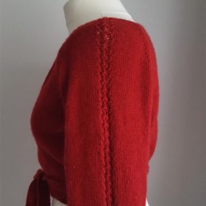 Knitting Pattern Cropped Wrap Cardi with Long Sleeves and Ties