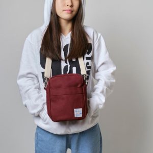 Koala 208 Rose Red Mini Canvas Crossbody Travel Bag for Unisex