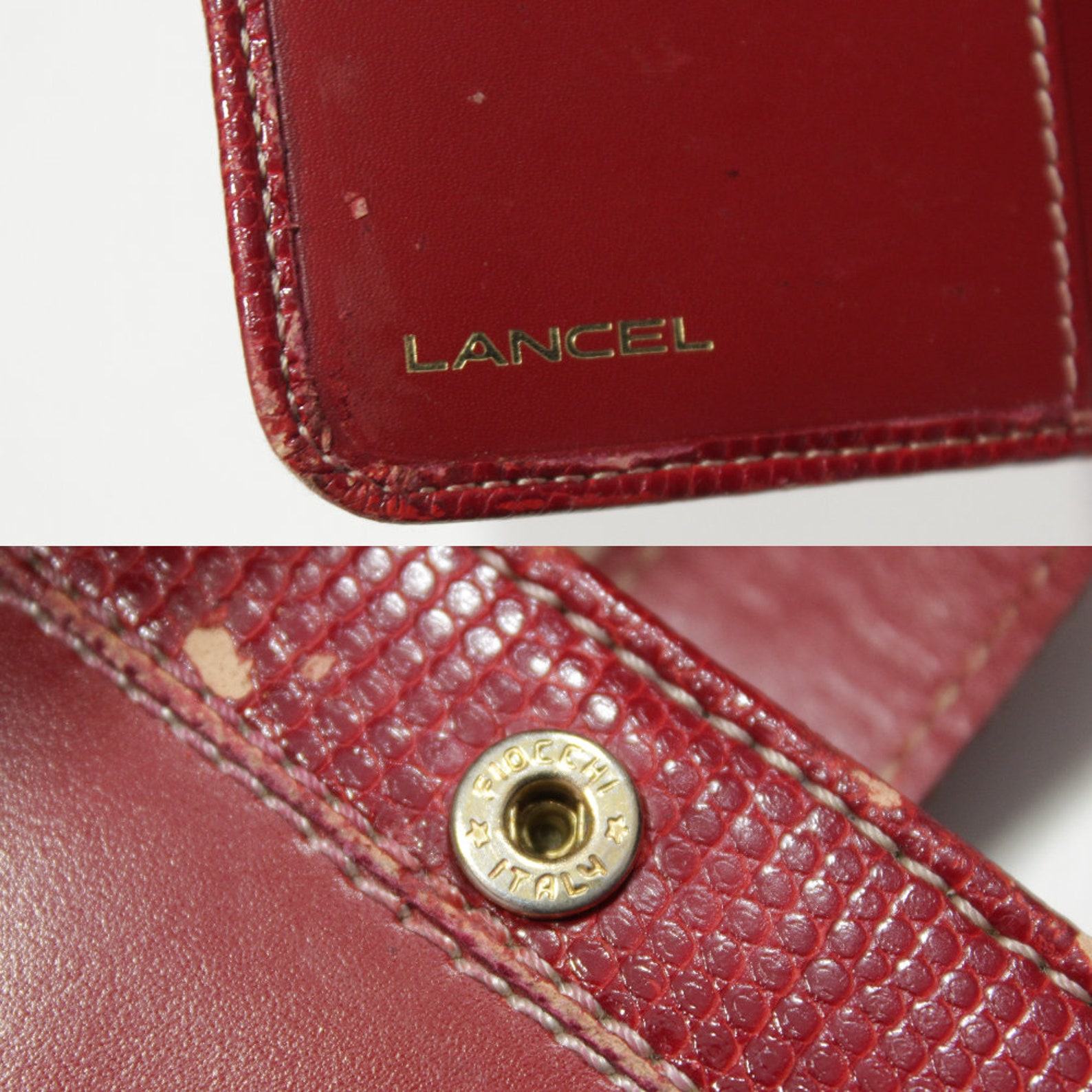 Lancel 90s Distressed Leather Wallet Embrace Vintage Chic with Timeless Style
