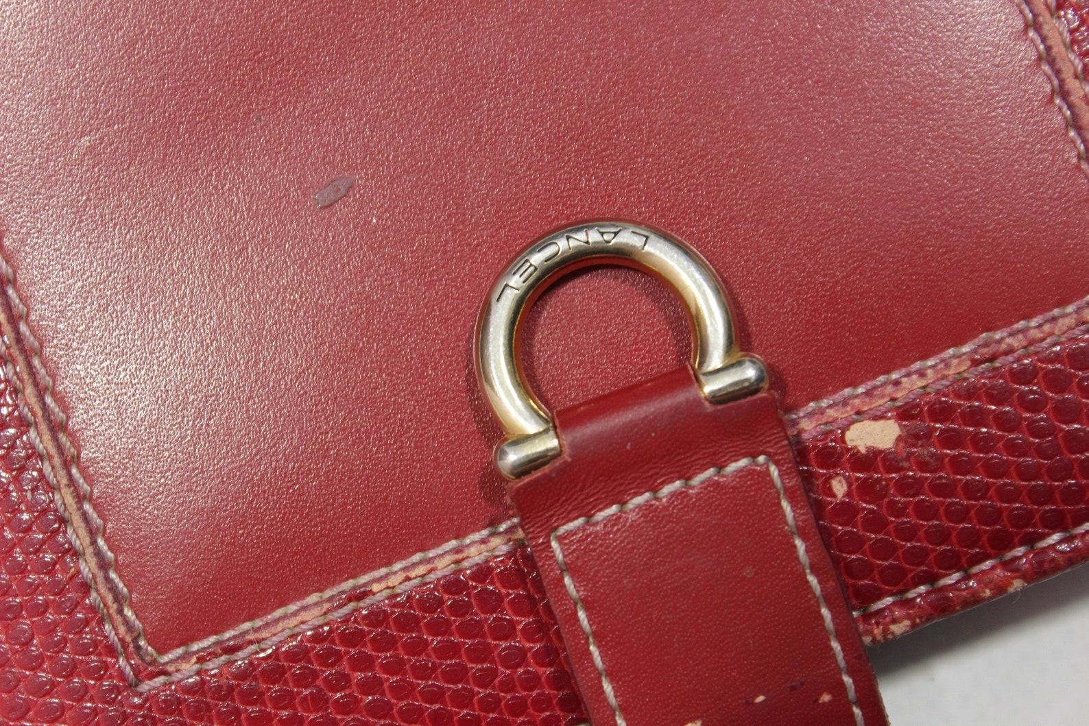 Lancel 90s Distressed Leather Wallet Embrace Vintage Chic with Timeless Style - Image 3