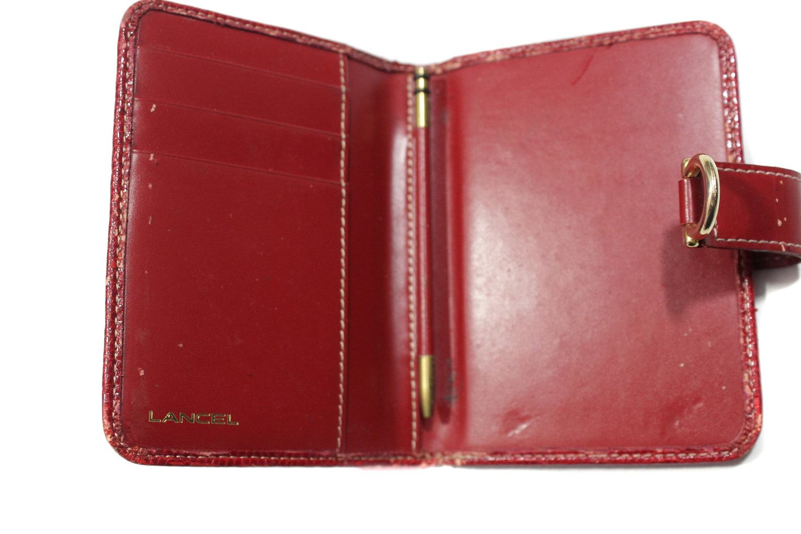 Lancel 90s Distressed Leather Wallet Embrace Vintage Chic with Timeless Style - Image 4