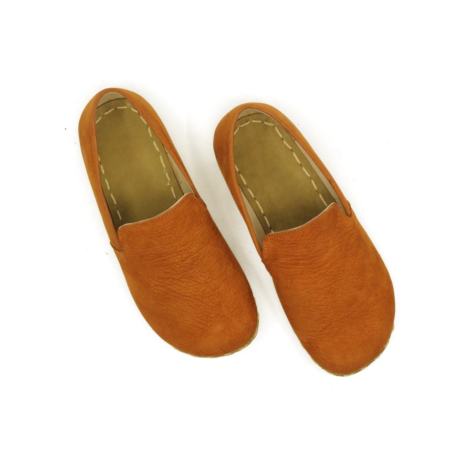Leatherful Earth Shoes  Orange Nubuck, Organic Leather Comfort & Style