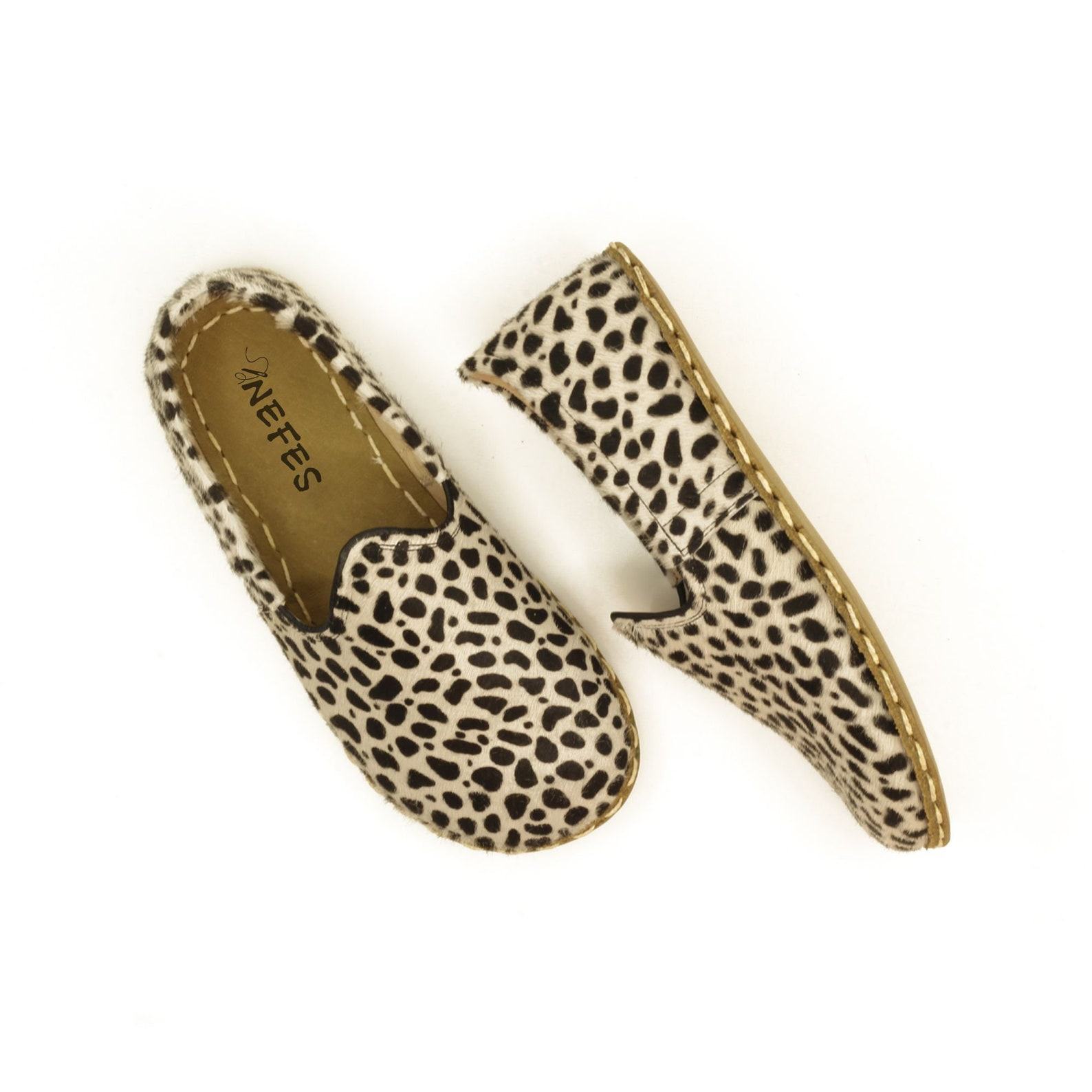 Leopard Print Barefoot Shoes Women – Handmade Leather Grounding Walkers