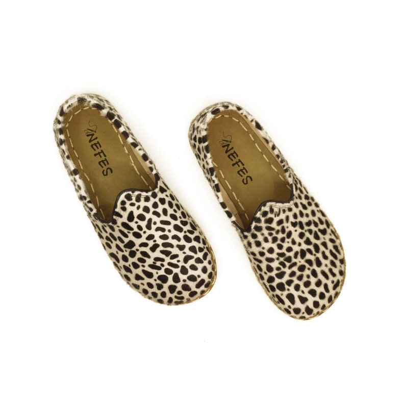 Leopard Print Barefoot Shoes Women – Handmade Leather Grounding Walkers