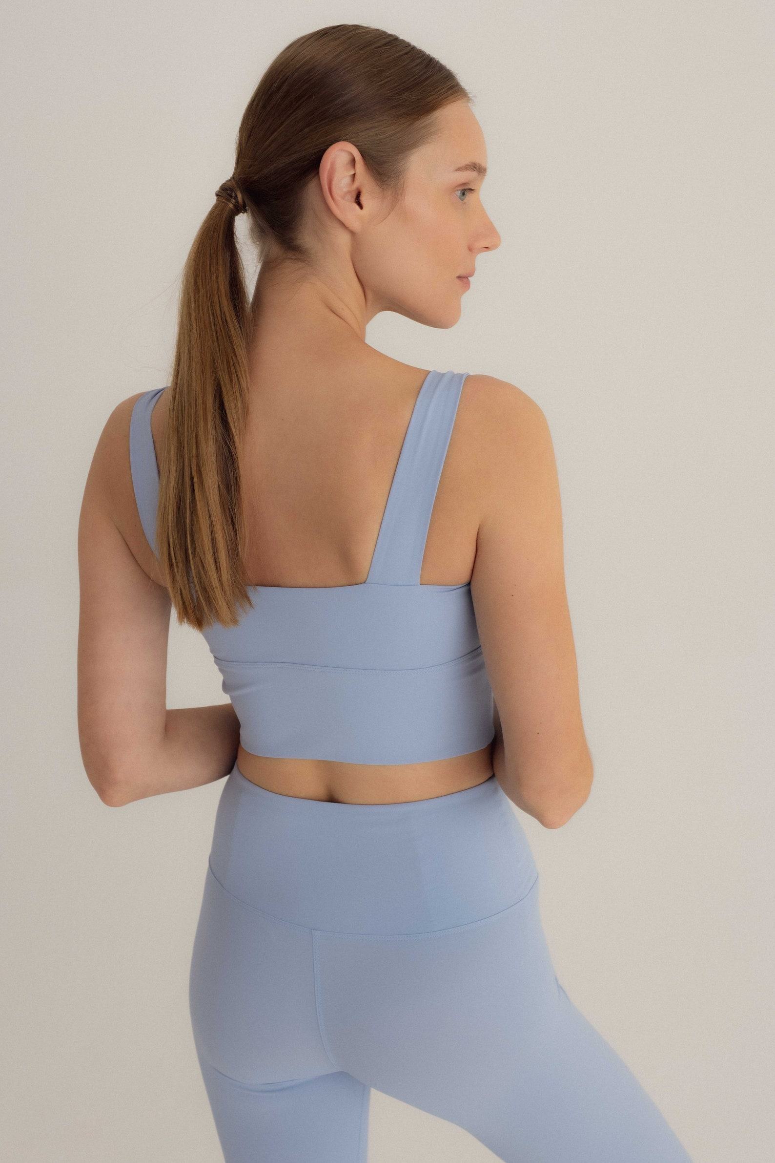 Light Blue Yoga Bra Sustainable, Supportive, and Stylish for Your Active Lifestyle - Image 3