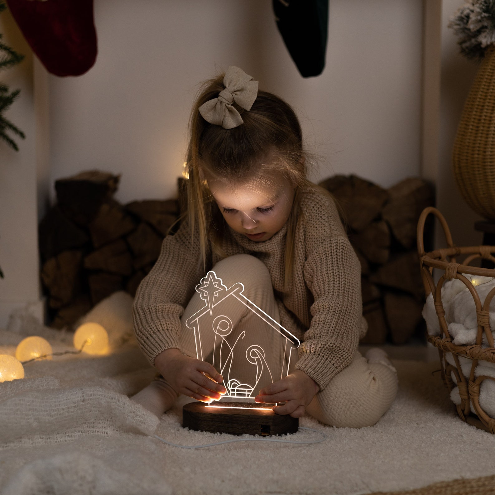 Lighted Nativity Scene Night Light – Christ’s Birth & Resurrection Decor – Easter & Holiday Present