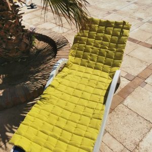 Linen Bliss Your Ultimate Outdoor Comfort Companion – Portable Beach Mat, Chaise Lounge Cushion, Sunbed Mat, Patio Cushion, Camping Cushion