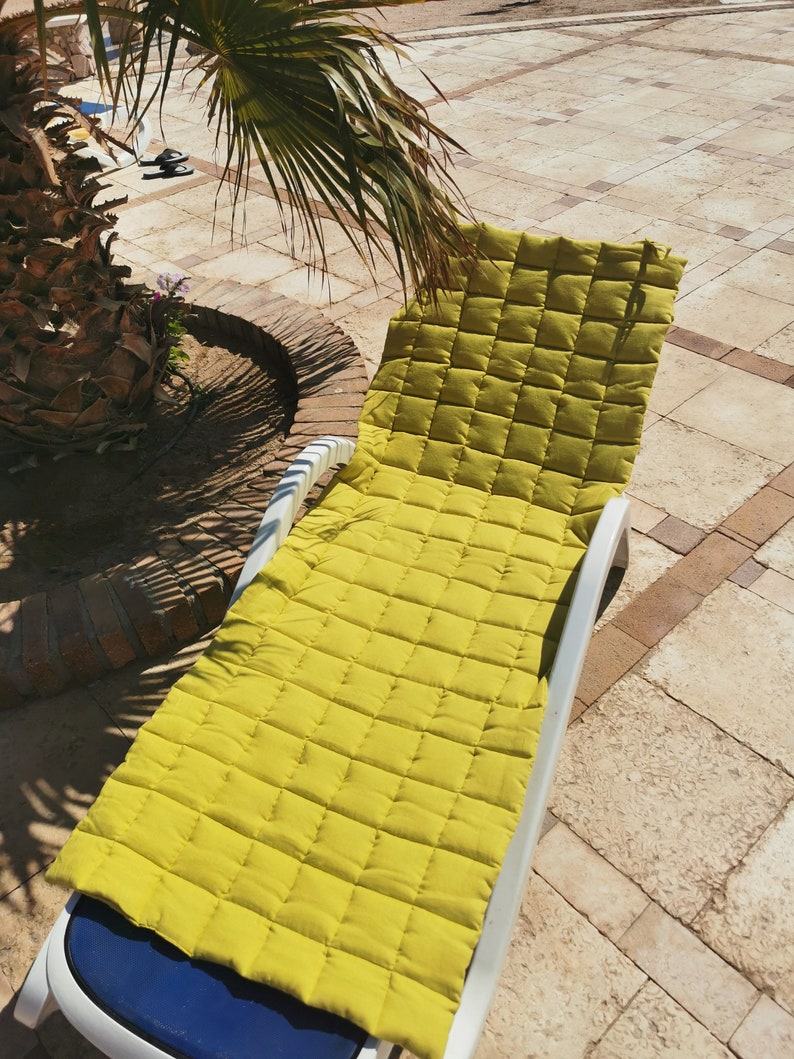 Linen Bliss Your Ultimate Outdoor Comfort Companion – Portable Beach Mat, Chaise Lounge Cushion, Sunbed Mat, Patio Cushion, Camping Cushion