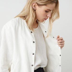 Linen Bomber Jacket Elevate Your Style with Comfort and Versatility