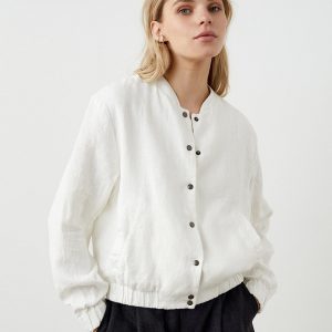 Linen Bomber Jacket Elevate Your Style with Comfort and Versatility